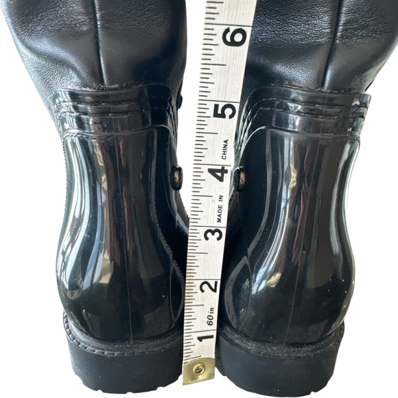 STUART WEITZMAN WOMENS BLACK LEATHER STUDS RAIN BOOTS - Picture 6 of 6